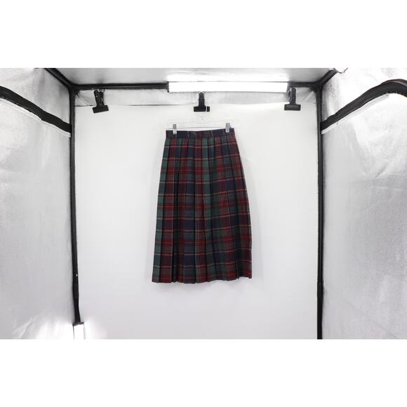 Vintage Mg Size 9 Wool Plaid Skirt - Picture 1 of 7
